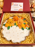 Marigold Utsav Candle - 9.5 Inch Floral Center Piece