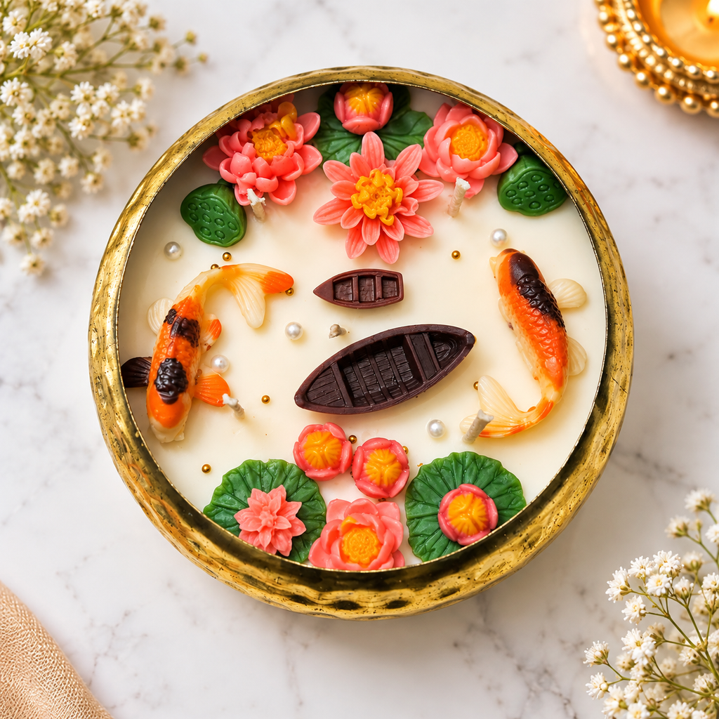 Lotus Koi Pond Candle