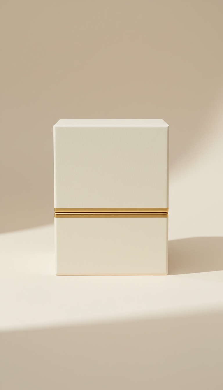 Ivory and Gold Magnetic-Lid Candle Box