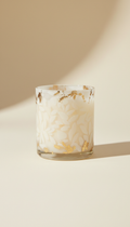 Ivory Glass Candle with Gold Foil